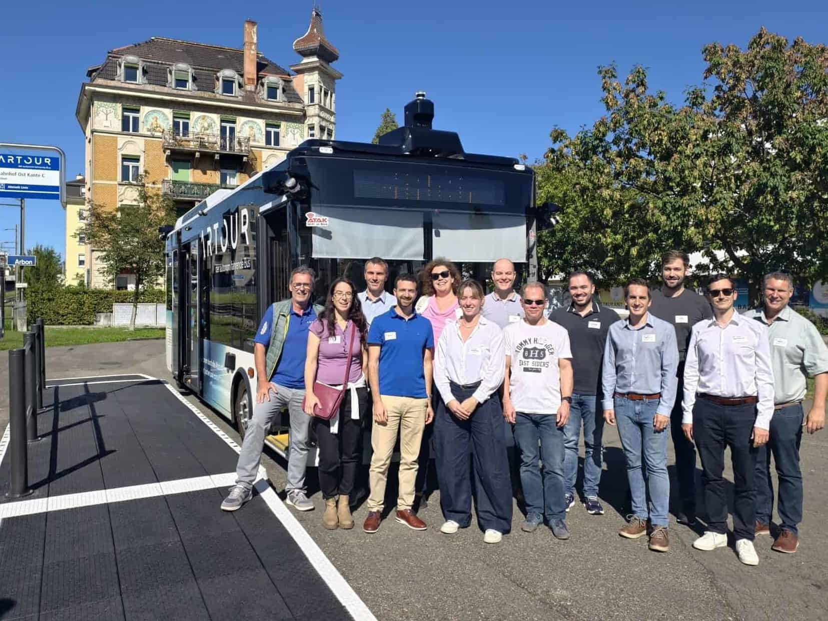 SAAM Austria meets SAAM Swiss at Arbon to discover the Autonomous Bus of SCCL Project
